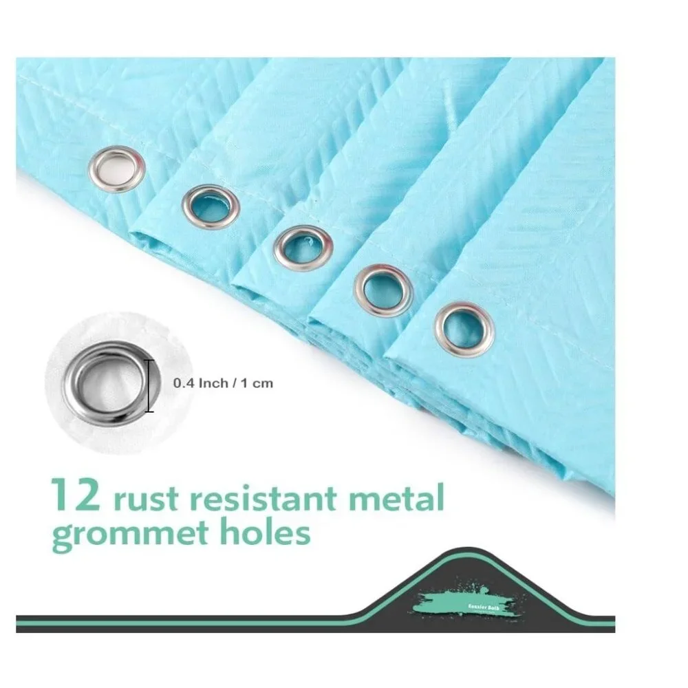 Blue Fabric Shower Curtain or Liner for Bathroom-72X80